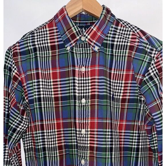 Polo Ralph Lauren Mens Medium Long Sleeve Plaid‎ Button Down 100% Cotton - Picture 1 of 6